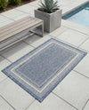 Terrace Fringe Collection Area Rug - Veranda (Blue) Rectangle Blue  lifestyle 40