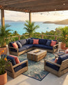 Coastal Terrace Collection Area Rug -  Driftwood Rectangle Blue  lifestyle 40