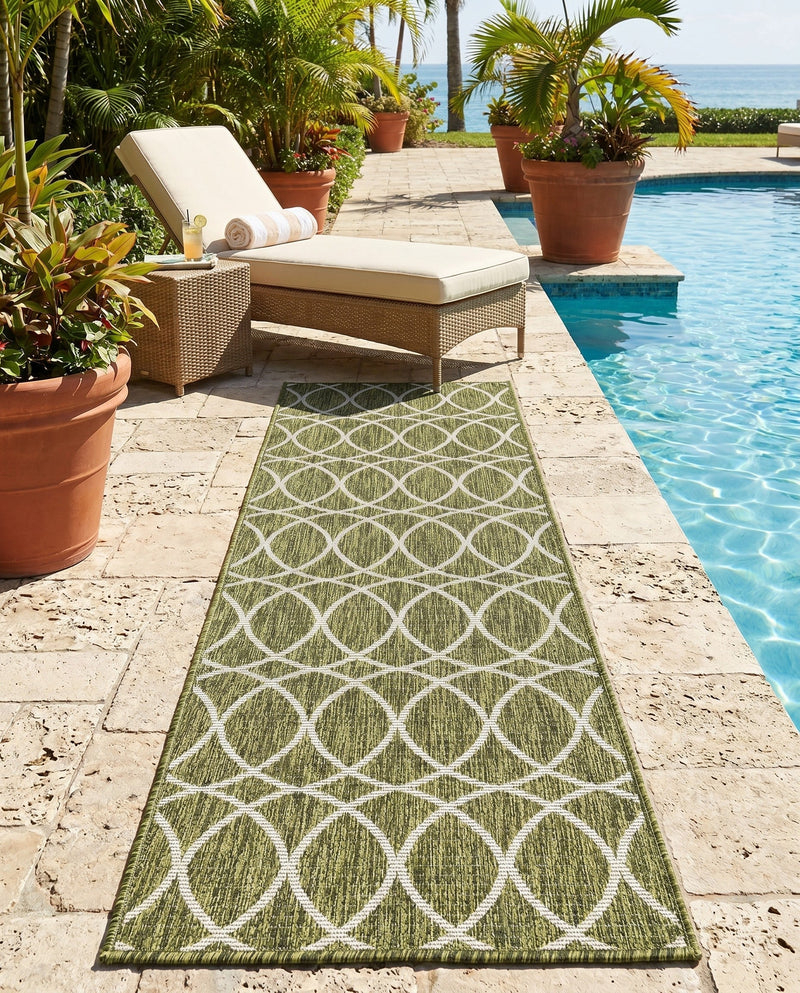 Savannah Pergola Collection Area Rug -  Pavilion (Green) Runner Green  lifestyle 34