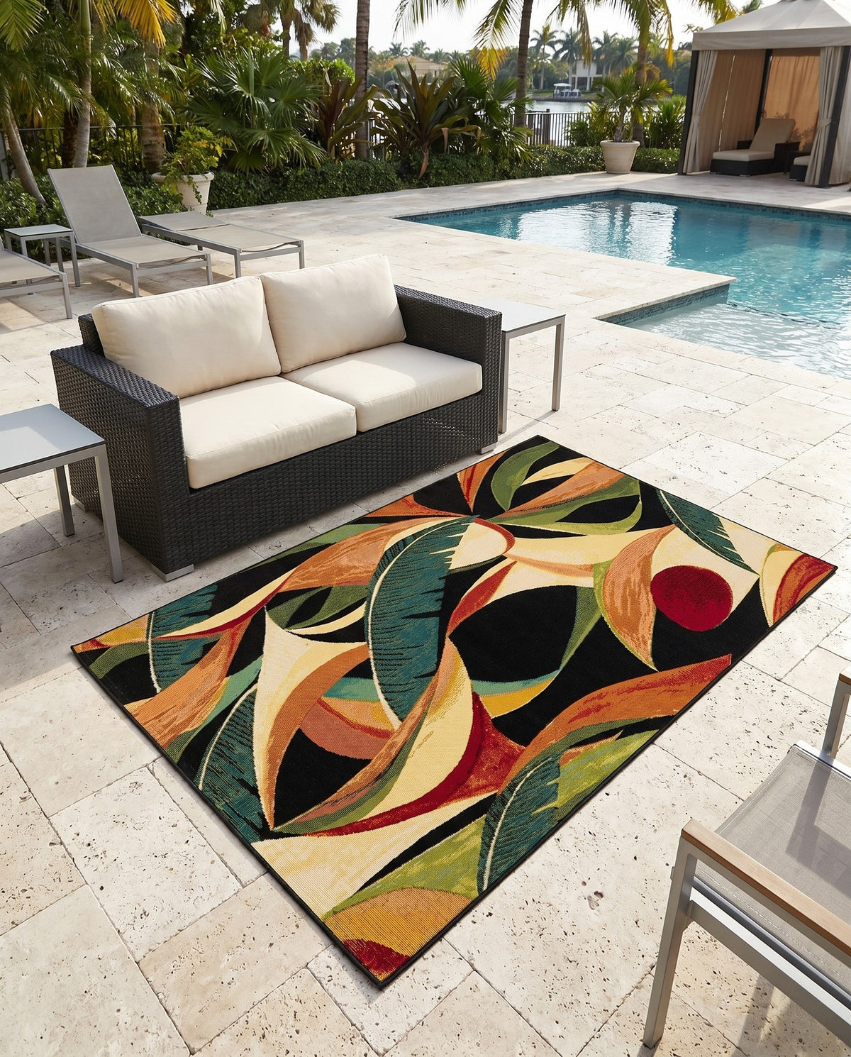Seaside Blooms Collection Area Rug -  Tivoli Rectangle Multi  lifestyle 30