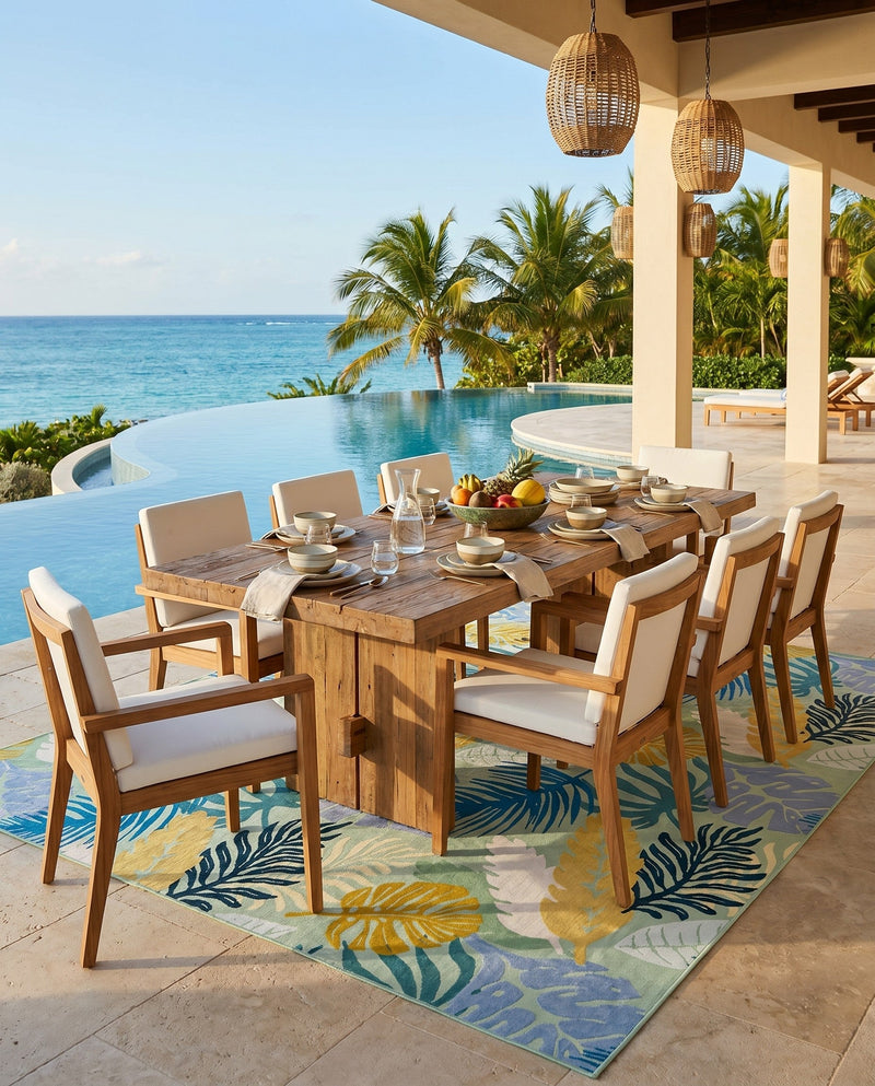 Seaside Blooms Collection Area Rug -  Sunkiss Rectangle Multi  lifestyle 5