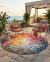 Urban Terrace Collection Area Rug -  Terrace Round Multi  lifestyle 46
