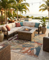 Coastal Terrace Collection Area Rug -  Wavecrest Rectangle Multi  lifestyle 29