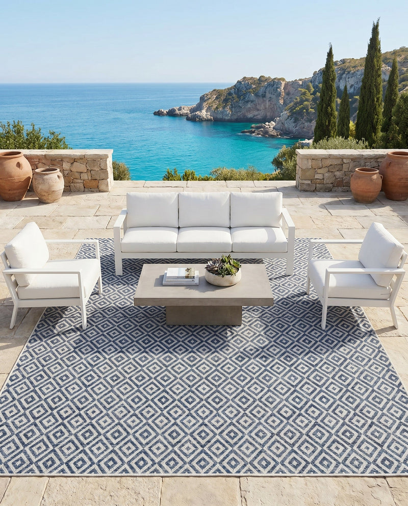 Urban Oasis Rugs Collection Area Rug -  Rooftop (Blue) Square Blue  lifestyle 28