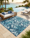 Seaside Haven Rugs Collection Area Rug -  Wavecrest Square Blue  lifestyle 68