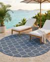 Savannah Pergola Collection Area Rug - Arbor (Navy Blue) Round Navy Blue  lifestyle 49