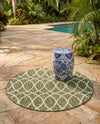 Savannah Pergola Collection Area Rug -  Pavilion (Green) Round Green  lifestyle 49
