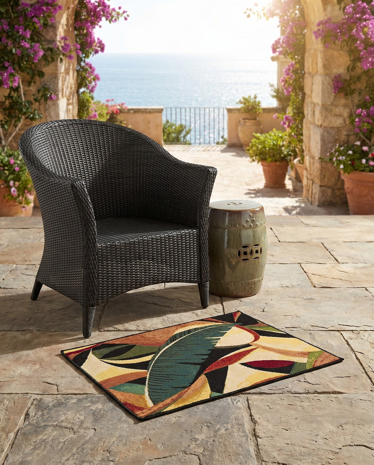 Seaside Blooms Collection Area Rug -  Tivoli Rectangle Multi  lifestyle 45