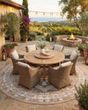 Patio Heritage Collection Area Rug -  Augusta (Natural) Round Natural  lifestyle 80