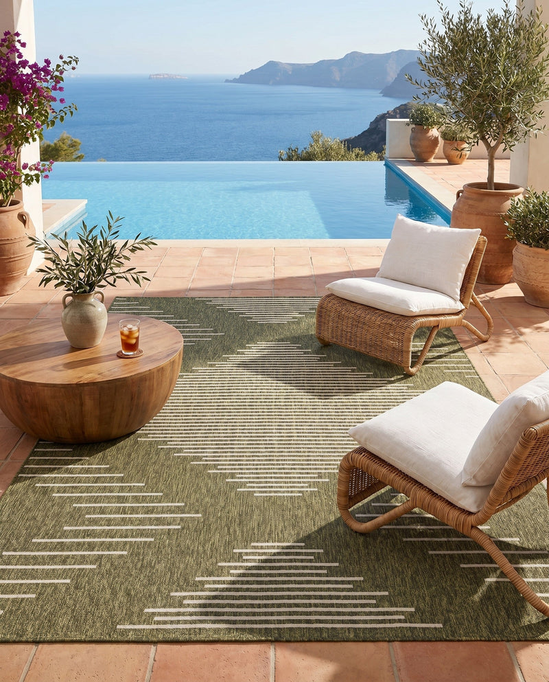 Urban Terrace Collection Area Rug -  Chelsea (Green) Rectangle Green  lifestyle 12