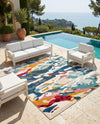 Outdoor Marrakesh Collection Area Rug -  Meknes Square Multi  lifestyle 71