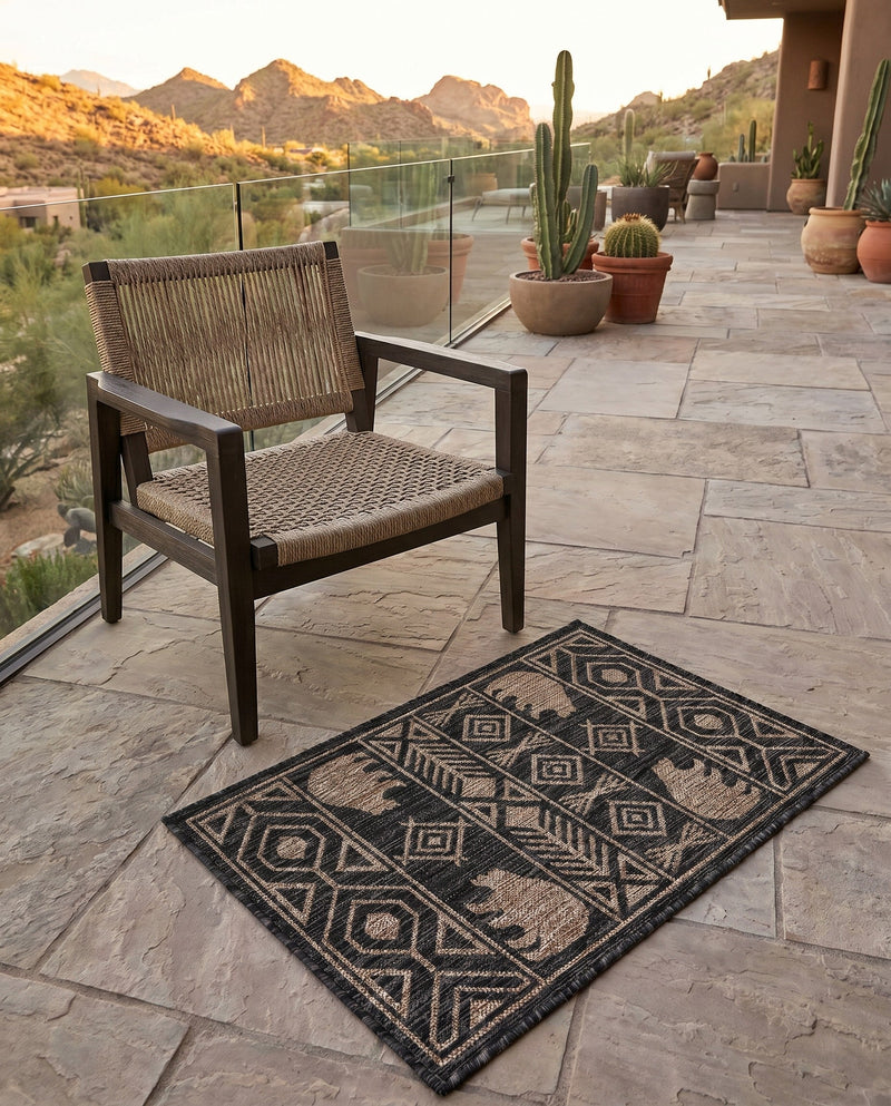 Mesa Oasis Rugs Collection Area Rug - Sundown Rectangle Black  lifestyle 34