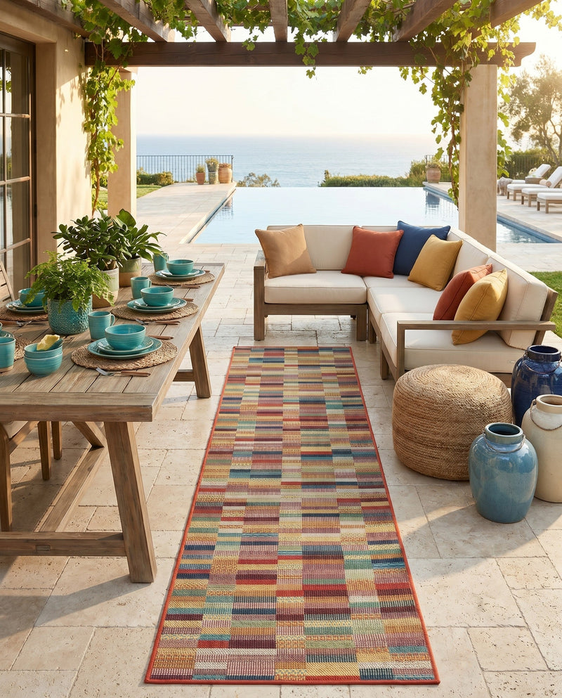 Coastal Terrace Collection Area Rug -  Harbor Runner Multi  lifestyle 44