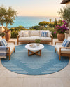 Urban Terrace Collection Area Rug -  Chelsea (Light Aqua) Round Light Aqua  lifestyle 69