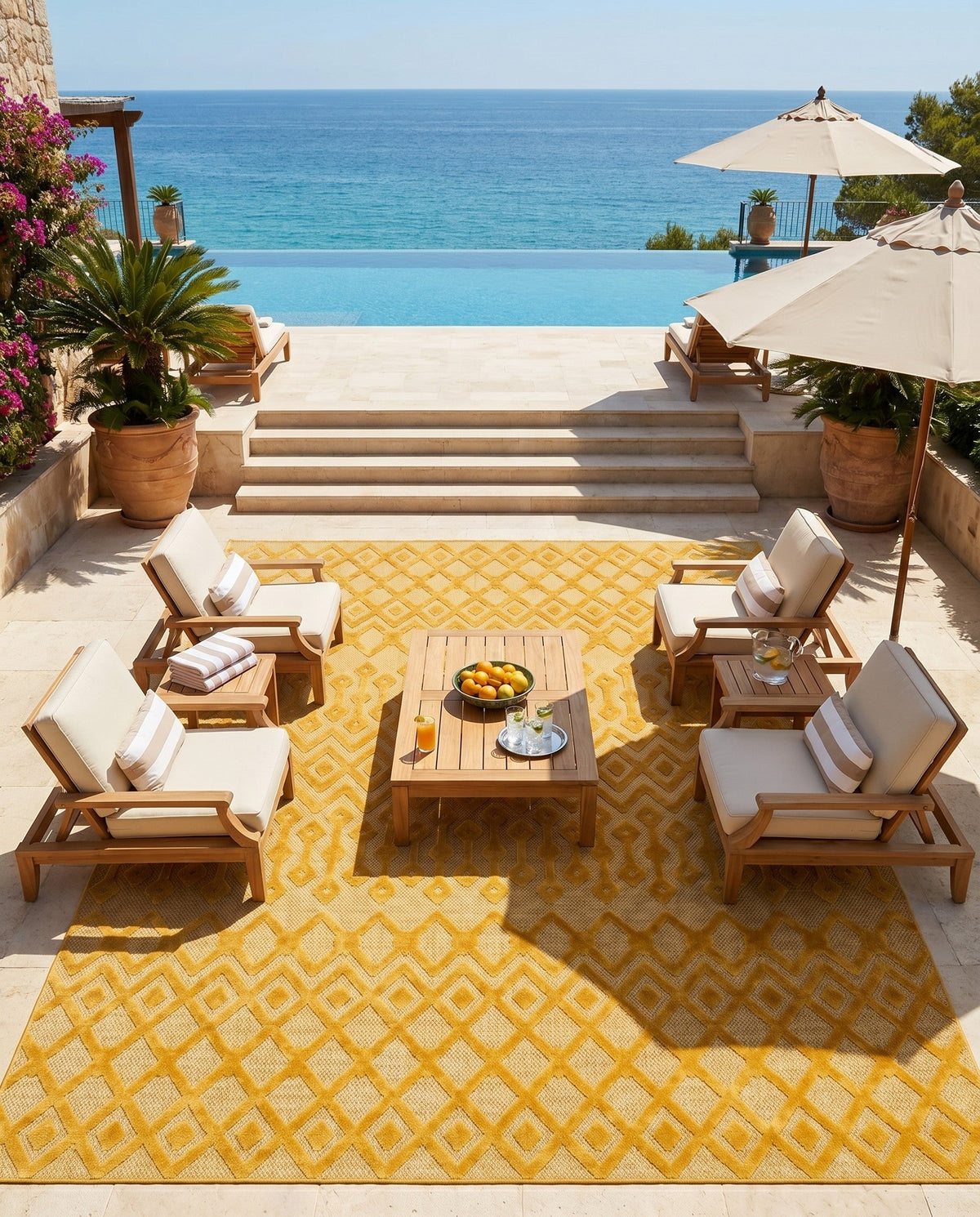 Garden Lattice Charm Collection Area Rug -  Pergola (Yellow) Rectangle Yellow  lifestyle 15