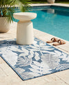 Seaside Blooms Collection Area Rug -  Serene Rectangle Navy Blue  lifestyle 60