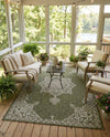 Patio Heritage Collection Area Rug -  Charleston (Green) Rectangle Green  lifestyle 14