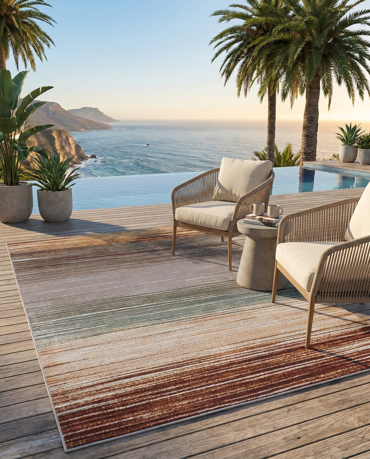 Urban Terrace Collection Area Rug -  Corsica Rectangle Multi  lifestyle 14