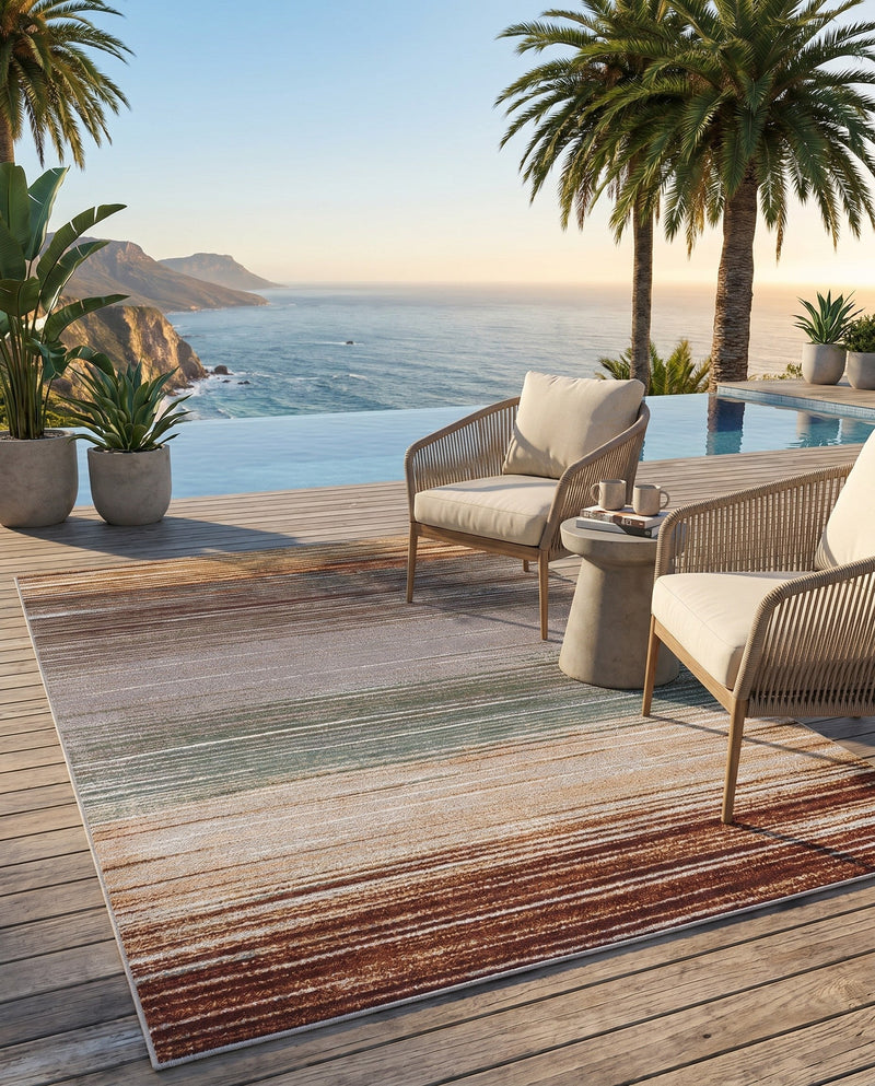 Urban Terrace Collection Area Rug -  Corsica Rectangle Multi  lifestyle 14