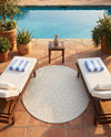Garden Lattice Charm Collection Area Rug - Arbor (Ivory) Round Ivory  lifestyle 57