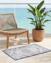 Tribal Terrace Treasures Collection Area Rug - Mayan Marina (Blue) Rectangle Blue  lifestyle 20