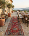 Patio Heritage Collection Area Rug -  Terrace Runner Antique Red  lifestyle 64