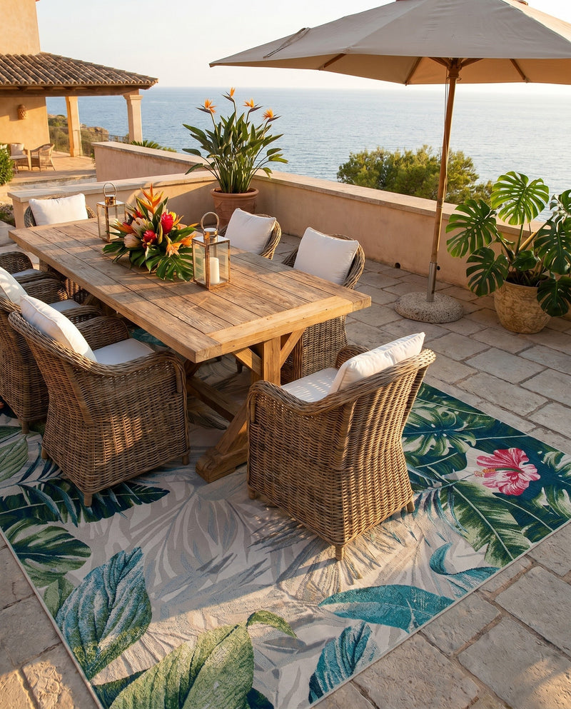 Seaside Blooms Collection Area Rug -  Paradise Rectangle Multi  lifestyle 18