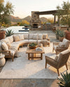 Tribal Terrace Treasures Collection Area Rug - Mayan Marina (Light Gray) Rectangle Light Gray  lifestyle 27