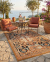 Patio Heritage Collection Area Rug - Veranda Rectangle Black Gold Brown  lifestyle 13