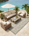 Coastal Terrace Collection Area Rug -  Marina Rectangle Ivory and Beige  lifestyle 22