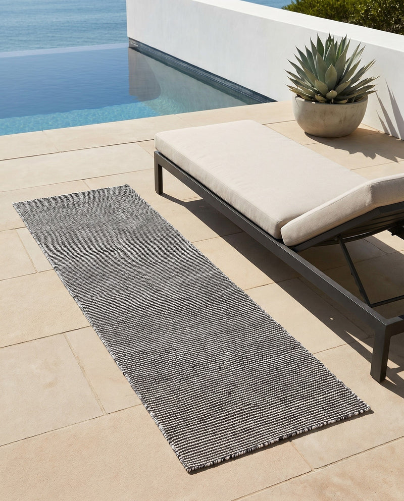 Jill Zarin Sedona Oasis Outdoor Collection Area Rug - Coconino (Black Sky) Runner Black Sky  lifestyle 15