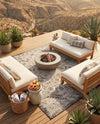 Tribal Terrace Treasures Collection Area Rug - Mayan Marina (Charcoal Gray) Rectangle Charcoal Gray  lifestyle 47