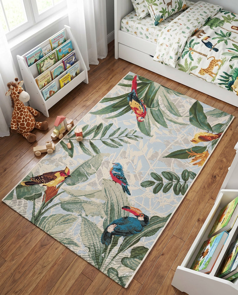 Seaside Blooms Collection Area Rug -  Tropic Rectangle Multi  lifestyle 34