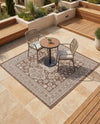 Tribal Terrace Treasures Collection Area Rug -  Incan Isle (Brown) Square Brown  lifestyle 33