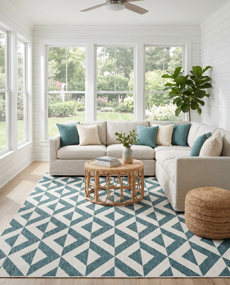 Urban Oasis Rugs Collection Area Rug -  Highrise (Teal) Rectangle Teal  lifestyle 15