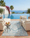 Patio Heritage Collection Area Rug -  Augusta (Aqua) Rectangle Aqua  lifestyle 14