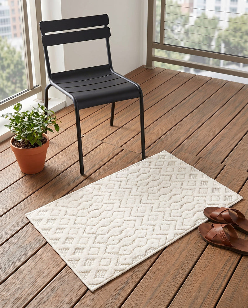 Garden Lattice Charm Collection Area Rug -  Pergola (Ivory) Rectangle Ivory  lifestyle 14