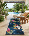 Seaside Blooms Collection Area Rug -  Leaf Runner Multi  lifestyle 61