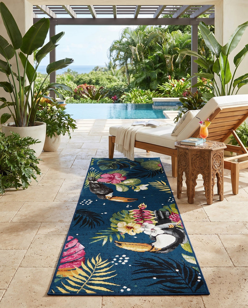 Seaside Blooms Collection Area Rug -  Leaf Runner Multi  lifestyle 61