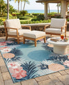 Seaside Blooms Collection Area Rug - Haven Rectangle Blue  lifestyle 27