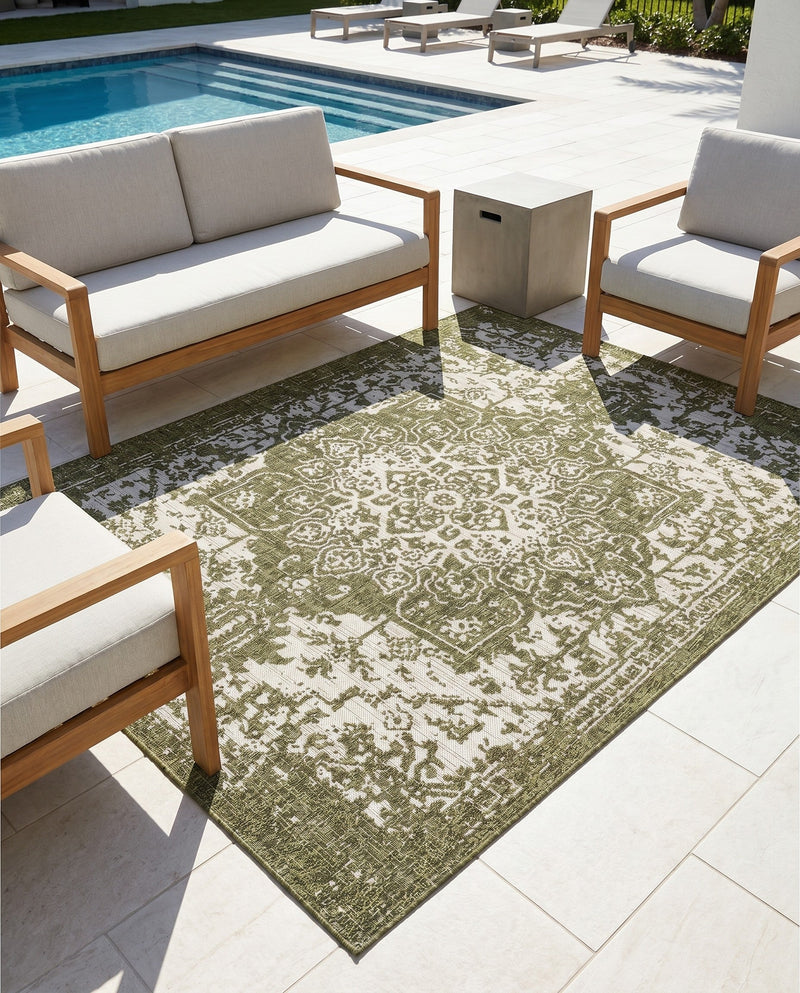 Urban Oasis Rugs Collection Area Rug -  Penthouse (Green) Rectangle Green  lifestyle 14