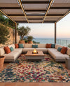 Outdoor Marrakesh Collection Area Rug -  Oujda Rectangle Multi  lifestyle 8
