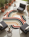 Urban Terrace Collection Area Rug -  Piazza Round Multi  lifestyle 56