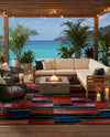 Urban Terrace Collection Area Rug -  Courtyard Square Multi  lifestyle 60