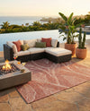 Seaside Blooms Collection Area Rug -  Evergreen (Rust Red) Rectangle Rust Red  lifestyle 19