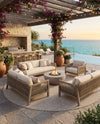 Seaside Serenity Collection Area Rug - Veranda (Beige) Round Beige  lifestyle 47