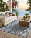Desert Nomad Terrace Collection Area Rug - Sahara (Blue) Rectangle Blue  lifestyle 5