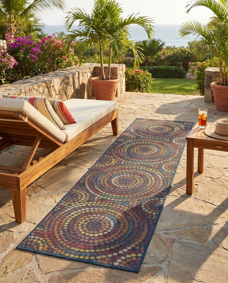Coastal Terrace Collection Area Rug -  Lagoon Runner Multi  lifestyle 50