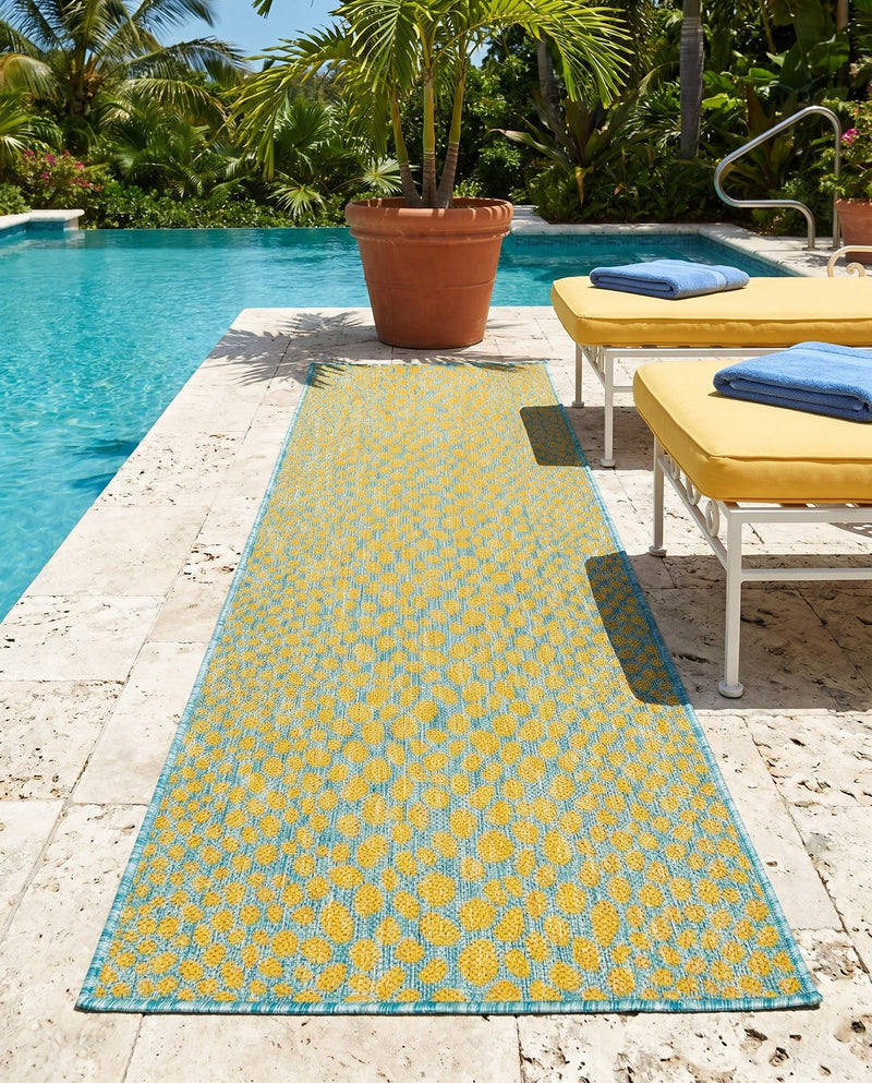 Urban Oasis Rugs Collection Area Rug -  Terrace (Yellow and Aqua) Runner Yellow and Aqua  lifestyle 62