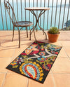 Outdoor Marrakesh Collection Area Rug - Fes Rectangle Multi Black  lifestyle 23